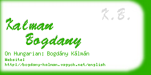 kalman bogdany business card